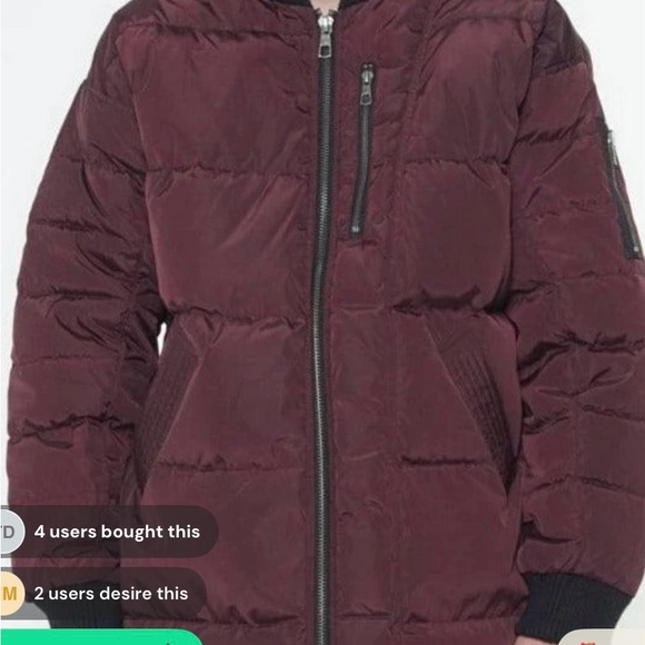New with TagsKonus Men’s Mid length Duck Down Burgundy Jacket - Picture 1 of 7